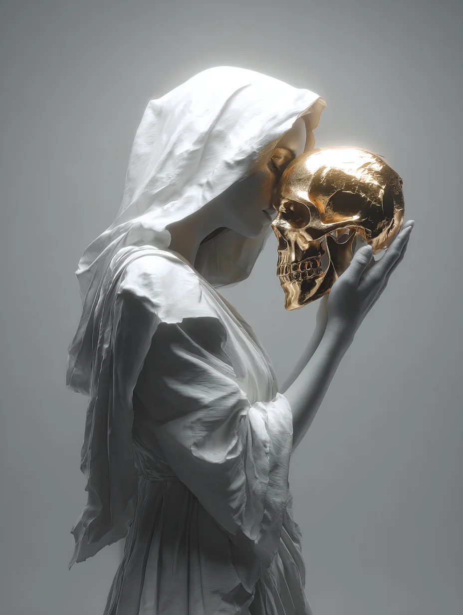 Woman in white toga