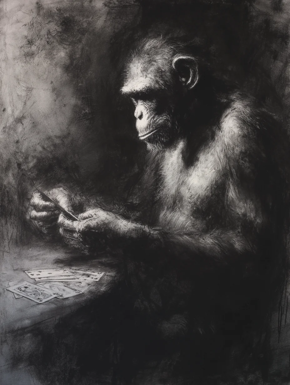Expressive charcoal drawing