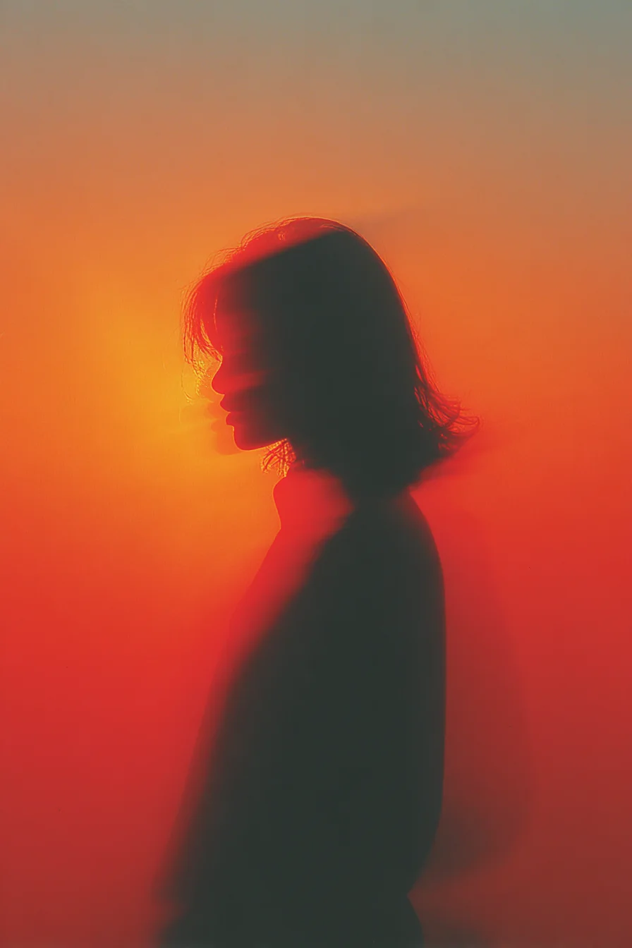 Blurry woman silhouette