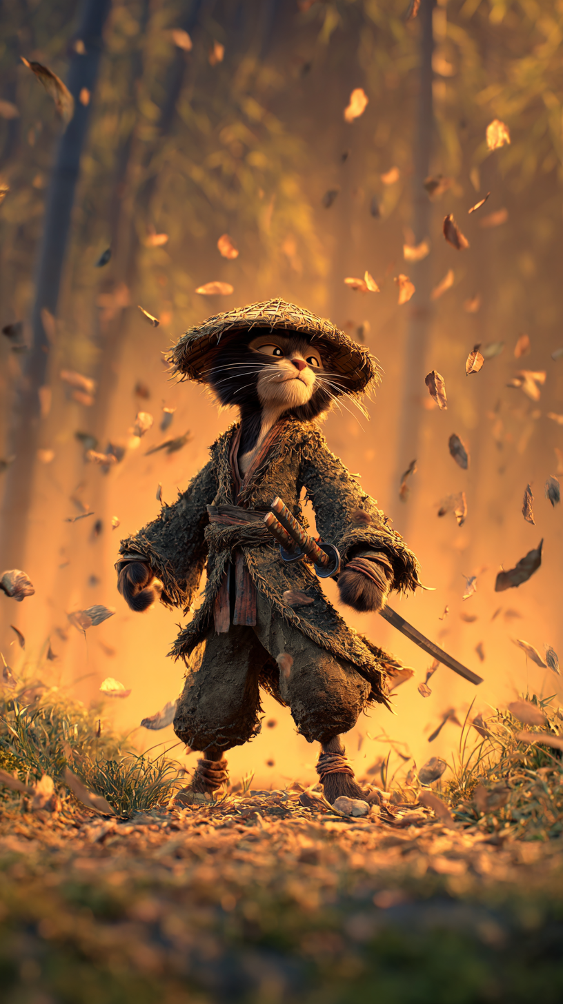 Anthropomorphic calico cat