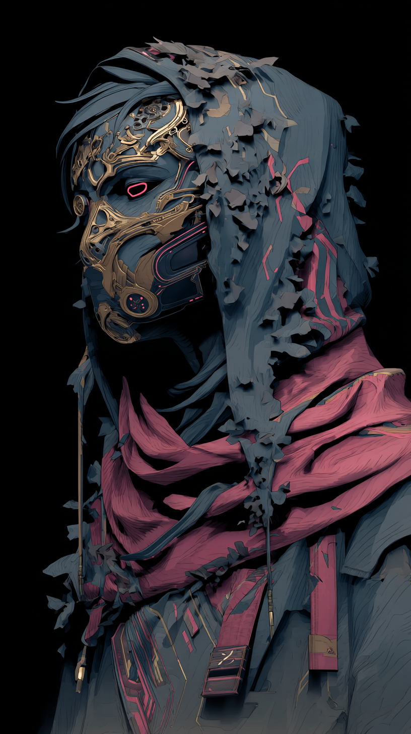 Masked artist portrait