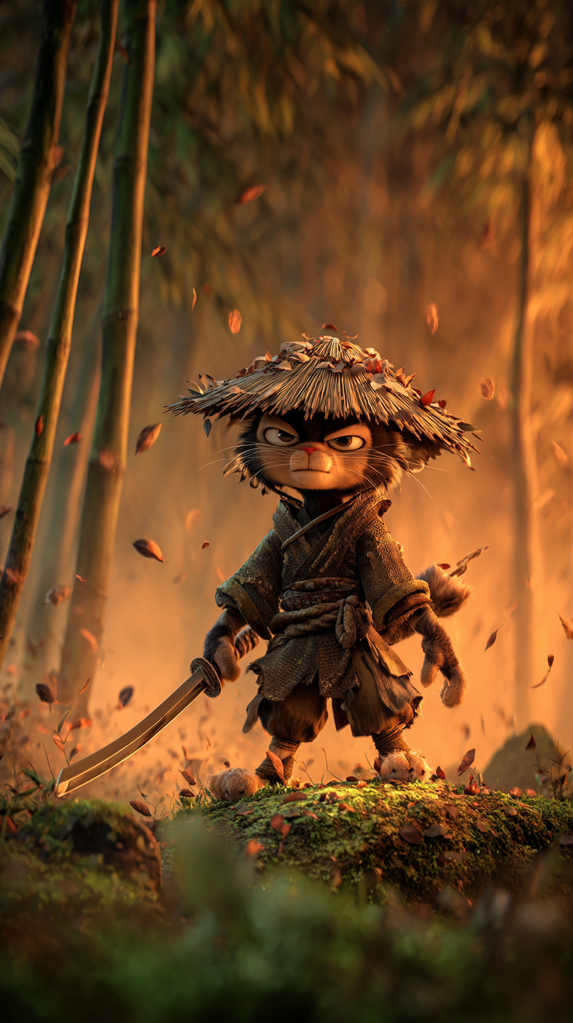 Anthropomorphic calico cat