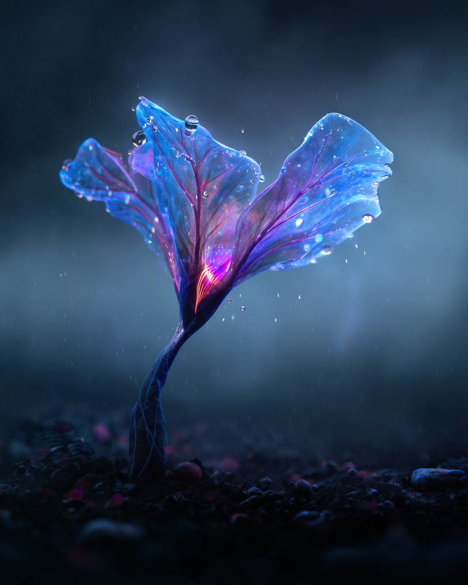 Translucent alien flower