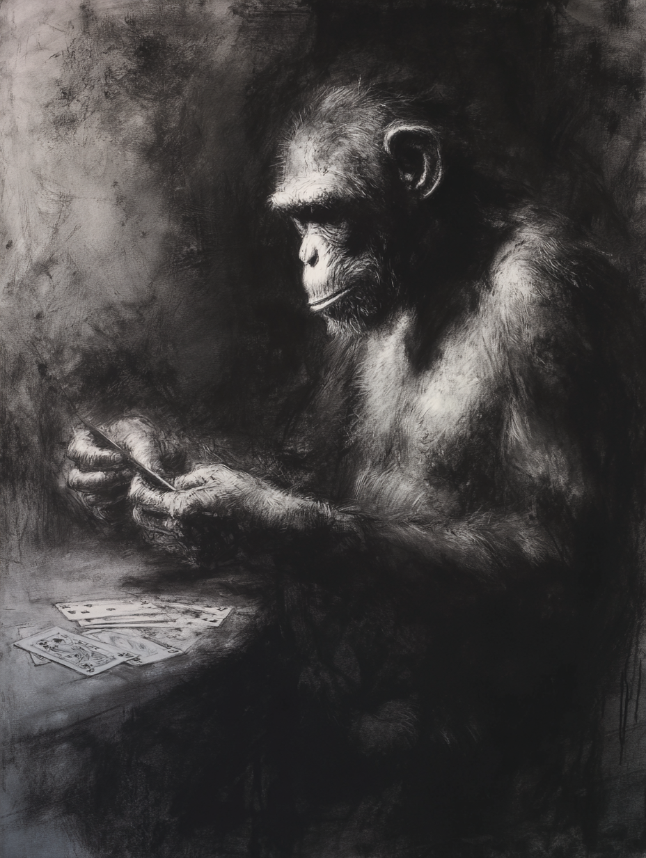 Expressive charcoal drawing