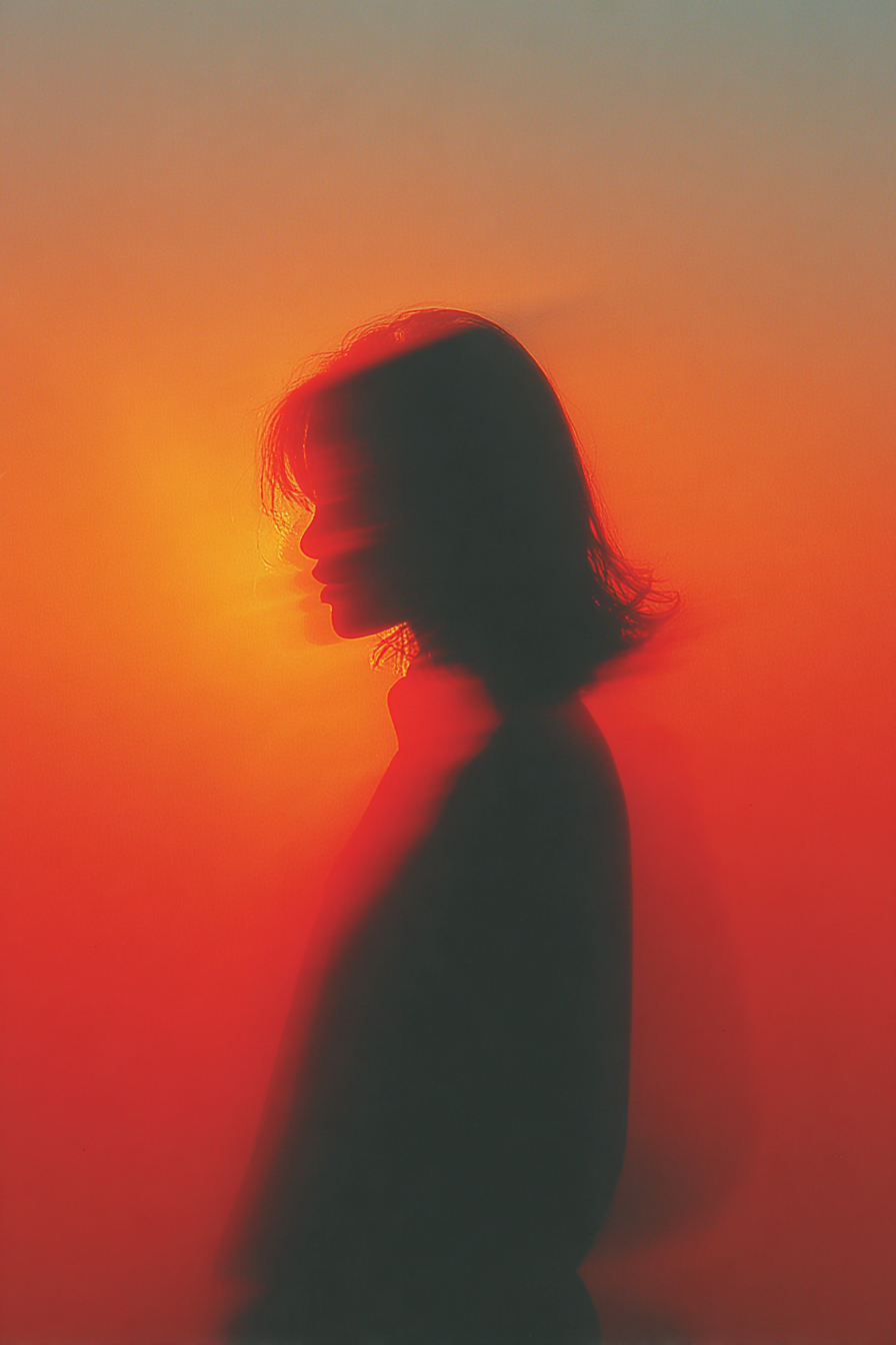 Blurry woman silhouette