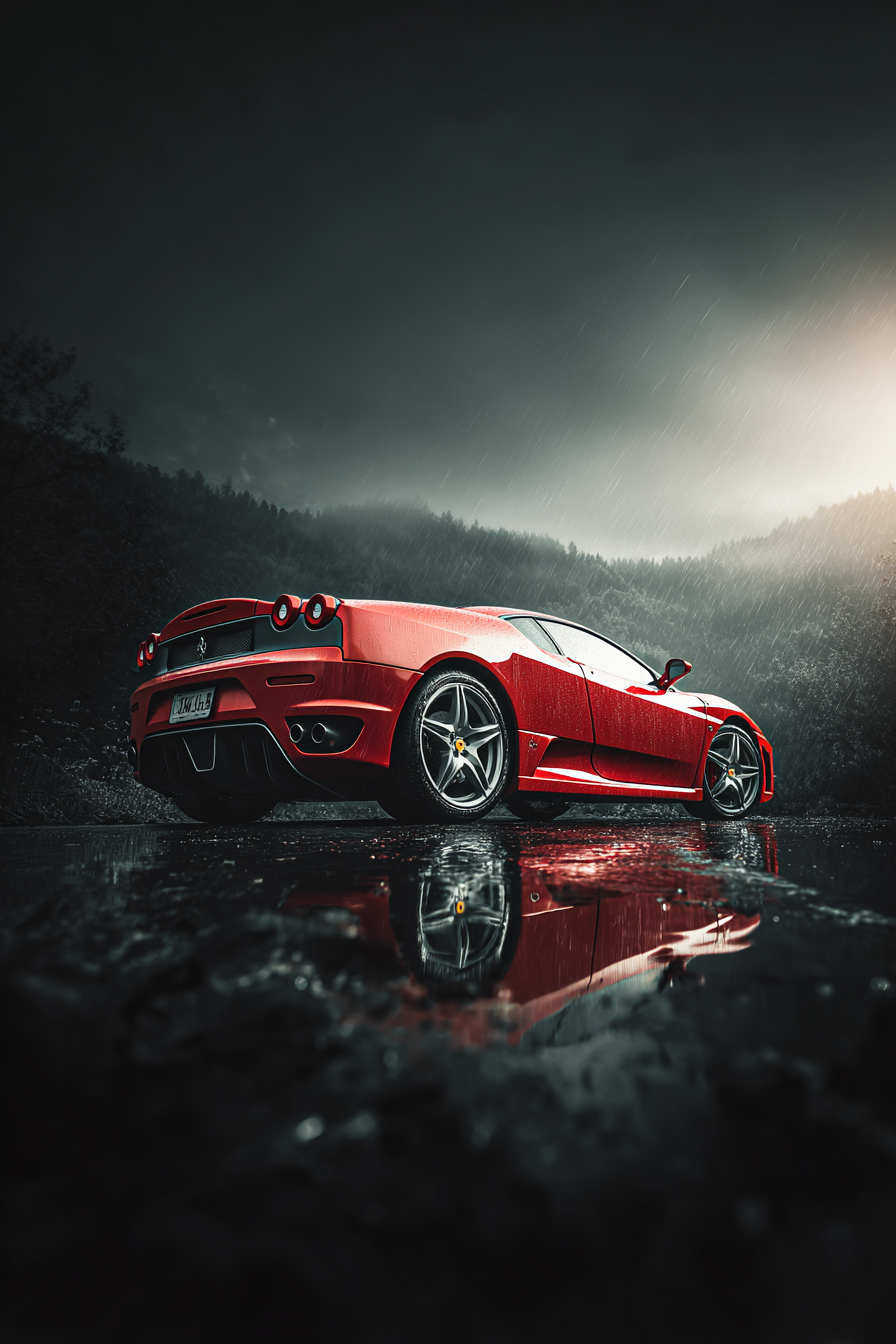 Red sports car render