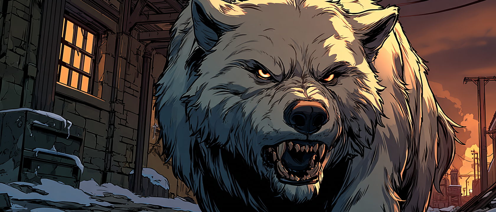 Samoyed wolf portrait