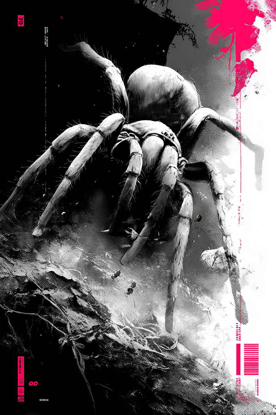 Tarantula ink illustration